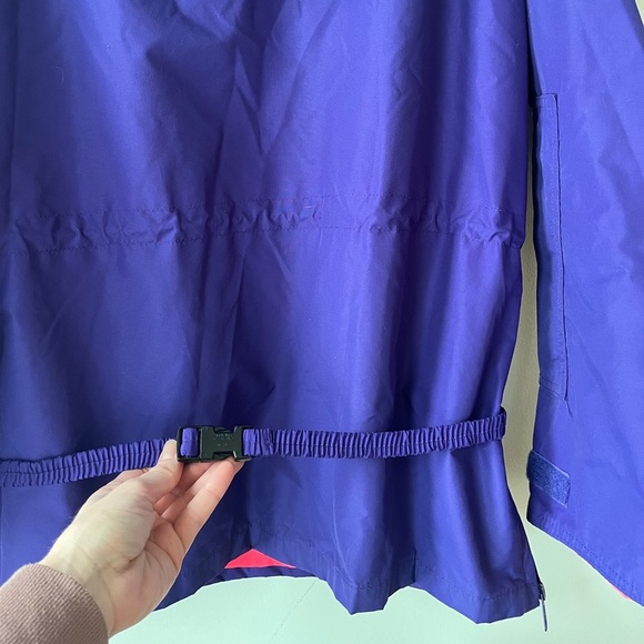 Vintage Columbia pullover Anorak neon hooded ski jacket shell pockets - Picture 10 of 14